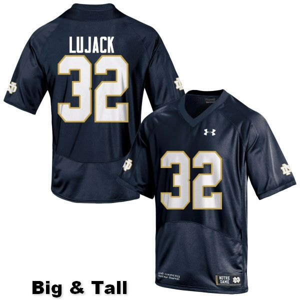 Men's NCAA Notre Dame Fighting Irish #32 Johnny Lujack Stitched College Under Armour Authentic Navy Blue Big & Tall Football Jersey IN10K63EV